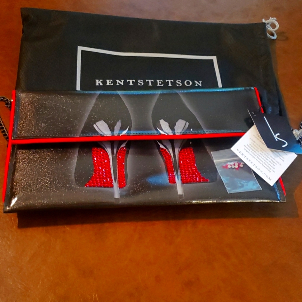 Kent Stetson Crystal Heels Handbag. NWT